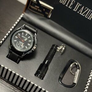 Black Men's Watch Set